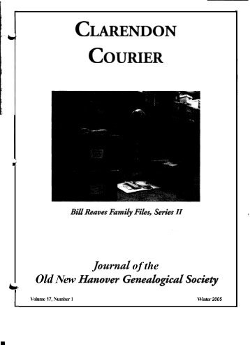 1 - Old New Hanover Genealogical Society