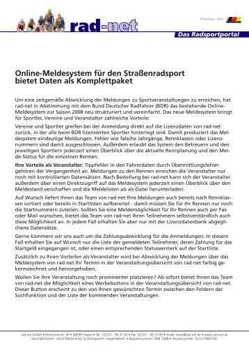 Meldesystem von rad-net