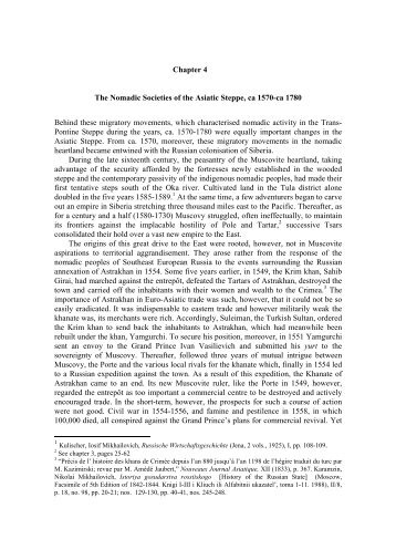 Chapter 4 The Nomadic Societies of the Asiatic Steppe, ca 1570-ca ...