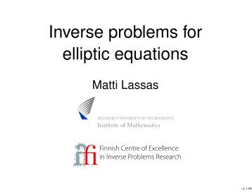 Inverse problems for elliptic equations