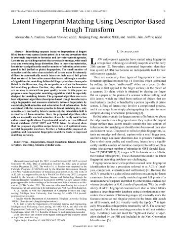 Latent Fingerprint Matching Using Descriptor-Based ... - IEEE Xplore