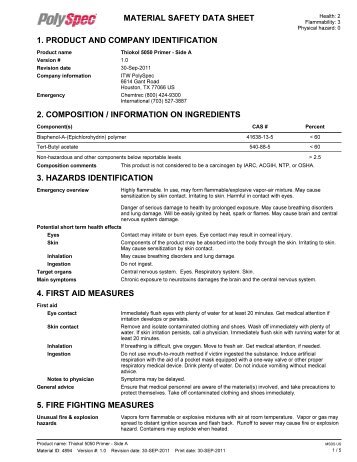 MSDS Thiokol 5050 Side A - PolySpec