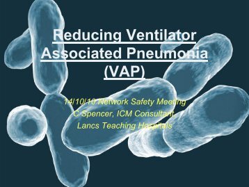 Reducing Ventilator Associated Pneumonia (VAP) - HAI Watch