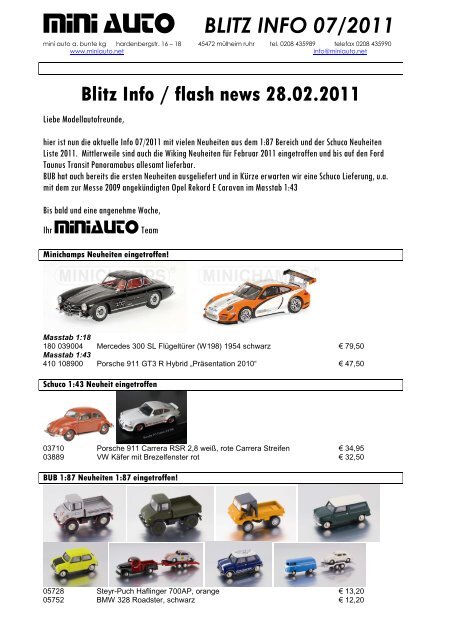 Blitz Info 07 11 Miniauto Andreas Bunte Kg