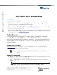 Dolby Media Meter Release Notes - Audio Intervisual Design, Inc.