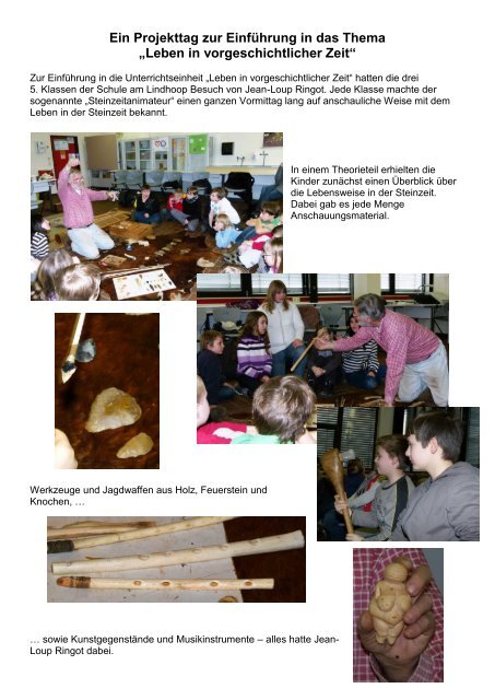 "Projekttag Steinzeit" (PDF) - Schule am Lindhoop