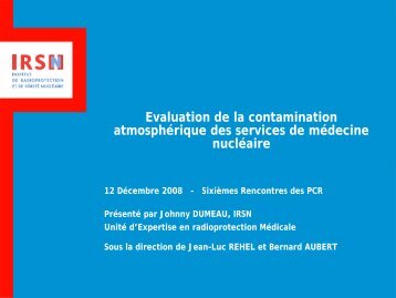 Evaluation de la contamination atmosphérique des services ... - IRSN