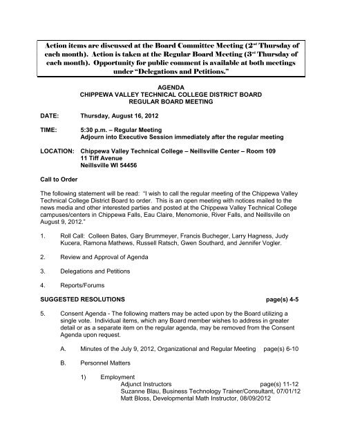 Action items are discussed at the Board Committee Meeting (2nd ...
