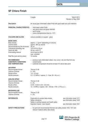 7323 march 2013 sf chloro finish ( english ) - Sigma | coatings