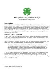 A Program Planning Outline for Camps ... - Oregon State 4-H