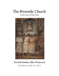 Sunday, June 10 - Bulletin - Download Here - The Riverside Church