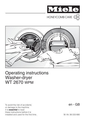 Operating instructions Washer-dryer WT 2670 WPM - Miele