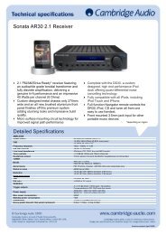 Sonata AR30 Technical Specifications - Cambridge Audio