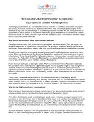 “Buy-Canadian, Build Communities” Backgrounder - CAW