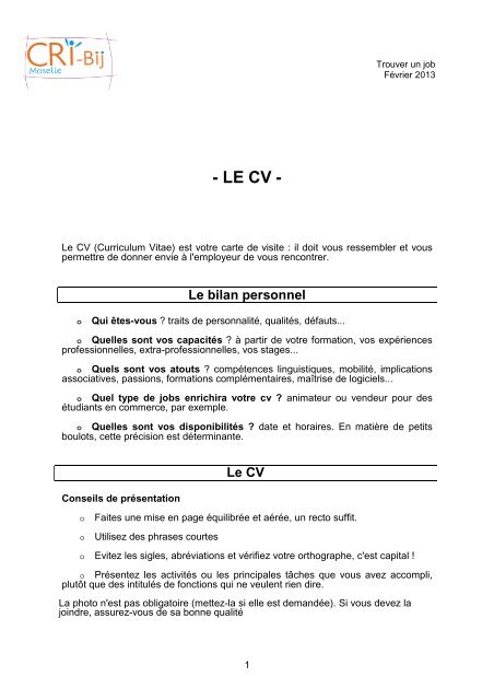 LE CV OK - CRI-Bij