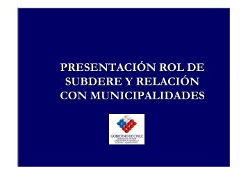 Rol de SUBDERE y relaciÃ³n con Municipalidades