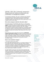 ISO/IEC 17021:2011 Conformity assessment - IRCA