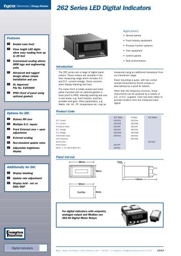 262 Series LED Digital Indicators - Crompton Instruments