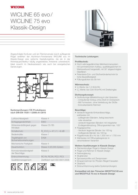 WICONA ProduktdatenblÃ¤tter - Wicona.ch