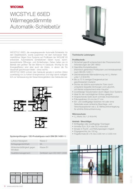 WICONA ProduktdatenblÃ¤tter - Wicona.ch