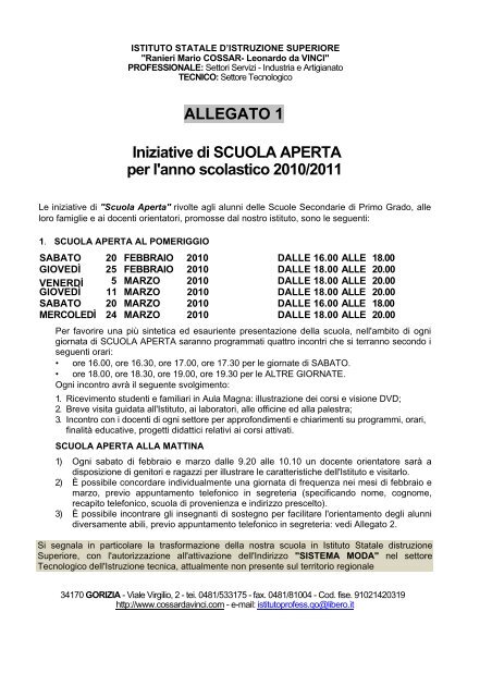 ISTITUTO STATALE D'ISTRUZIONE SUPERIORE Prot. n. 800/C34 ...