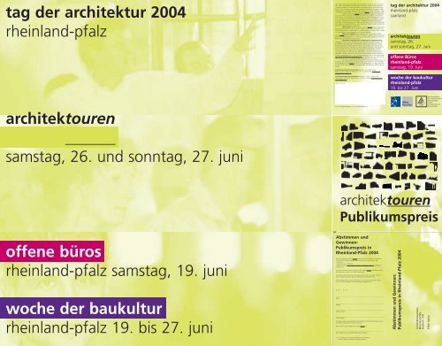 tag der architektur 2004 - Architektenkammer Rheinland-Pfalz