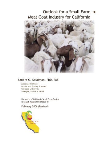 Outlook for a Small Farm Meat Goat Industry for California