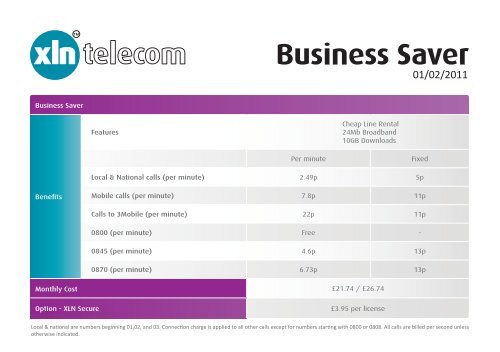 Business Saver - XLN Telecom