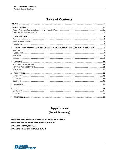 No 7 Secaucus Extension Final Report - NYCEDC