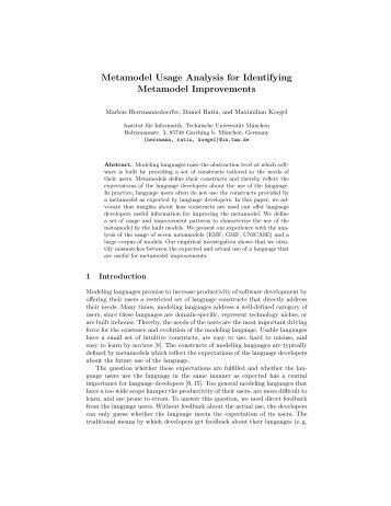 Metamodel Usage Analysis for Identifying Metamodel Improvements