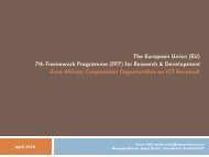 The EU 7th Research Programme (FP7) EuroAfrica-ICT Cooperation ...