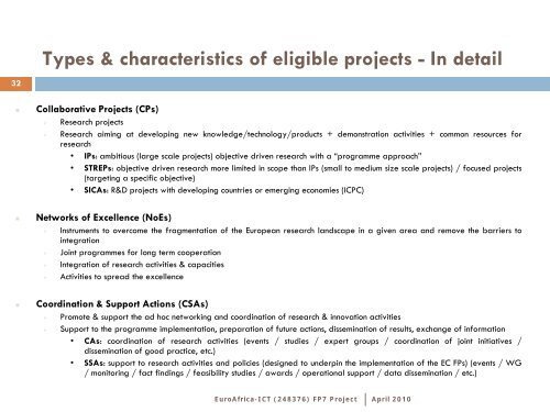 The EU 7th Research Programme (FP7) EuroAfrica-ICT Cooperation ...