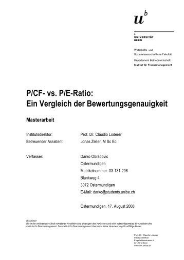 P/CF- vs. P/E-Ratio: Ein Vergleich der Bewertungsgenauigkeit