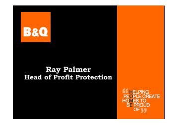 Ray Palmer - Retail Knowledge