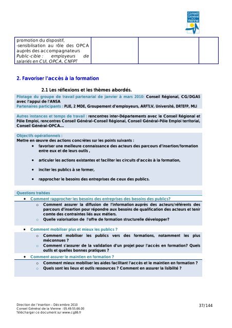 PDI - PTI 2011-2013 - Conseil GÃ©nÃ©ral de la Vienne