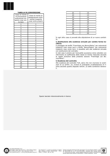 TUA Motor Condizioni generali di assicurazione ... - Tua Assicurazioni