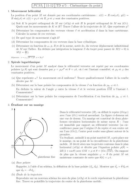 Pcsi1 11 12 Td No5 Cina C Matique Du Point