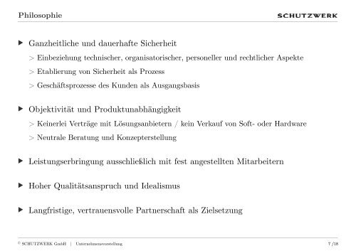 Aktuelle Unternehmensvorstellung der SCHUTZWERK GmbH