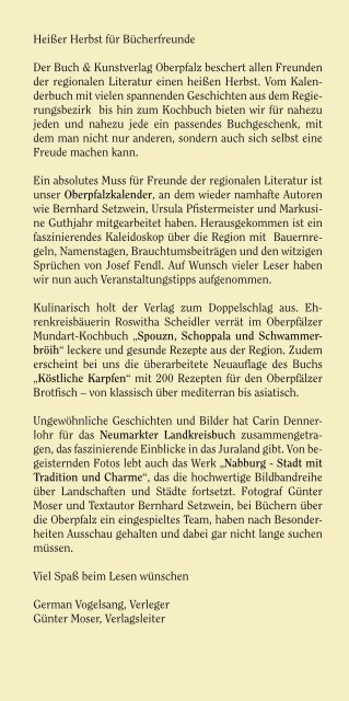 BUCH & KUNSTVERLAG OBERPF ALZ - Buch und Kunstverlag ...
