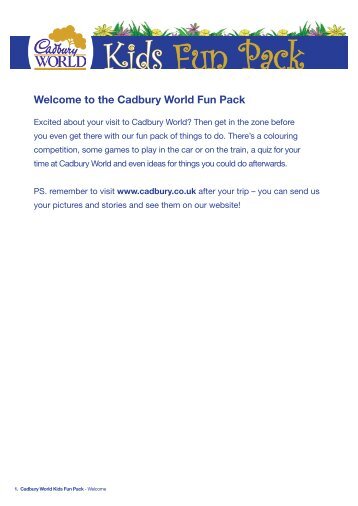 Kids Fun Pack - Cadbury World