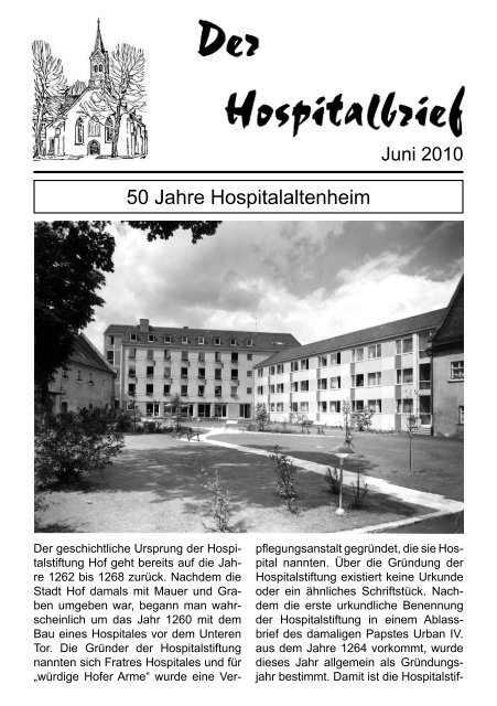 Der Hospitalbrief - Juni 2010 - Hospitalkirche Hof