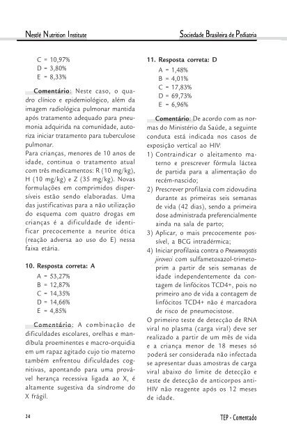 TEP 2011 - Sociedade Brasileira de Pediatria