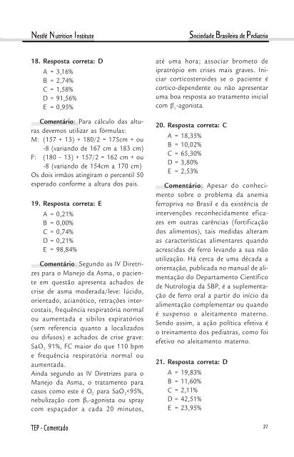 TEP 2011 - Sociedade Brasileira de Pediatria