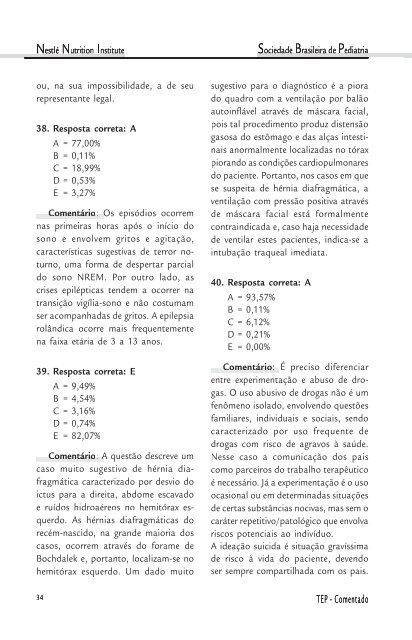 TEP 2011 - Sociedade Brasileira de Pediatria