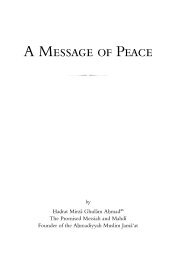 Message of Peace - Ahmadiyya Muslim Community