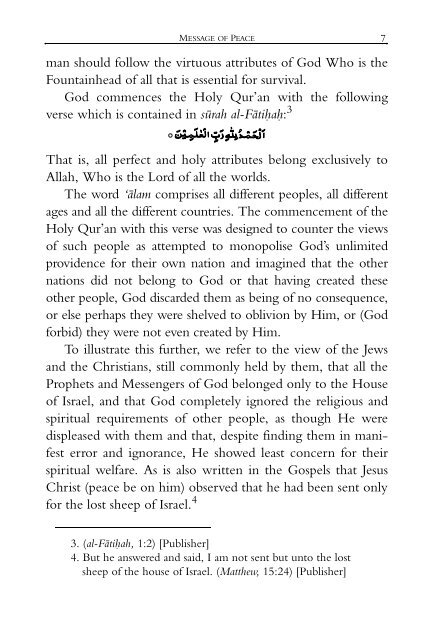 Message of Peace - Ahmadiyya Muslim Community