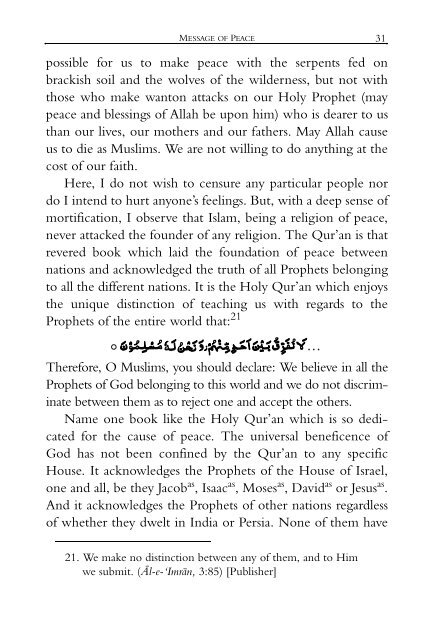 Message of Peace - Ahmadiyya Muslim Community