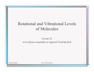 Rotational and Vibrational Levels of Molecules