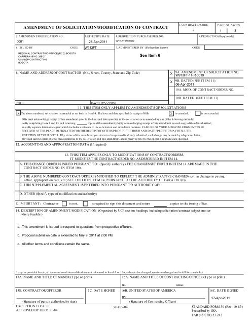 AMENDMENT OF SOLICITATION/MODIFICATION OF CONTRACT