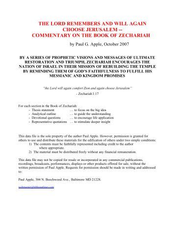 pdf outline bible zechariah printable outlines sermon commentary brant pitre dr quality